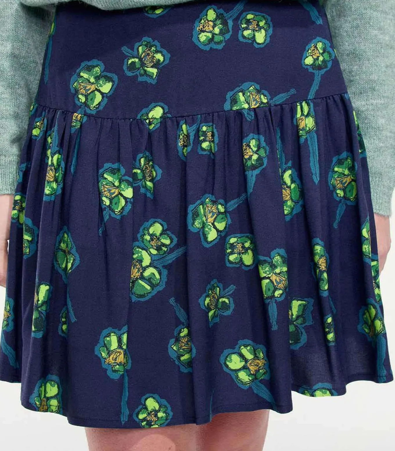 Bedrukte vloeibare korte rok PATNA