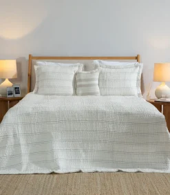 Bedsprei 2 personen Stitch 240x260 cm Wit (1 Bedsprei, 2 Kussenslopen)