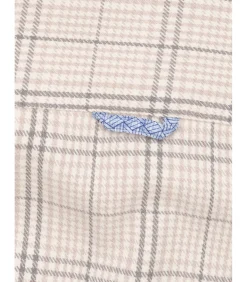 Beige geruit herenoverhemd