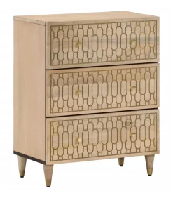 Bijzetkast 60x33x75 cm massief mangohout