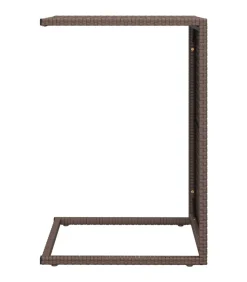 Bijzettafel C-vormig 40x35x60 cm poly rattan bruin
