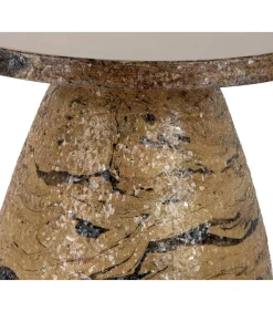 Bijzettafel Mosaic Marble - Bruin - 42x42x29cm