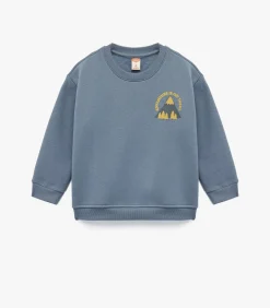 Blauw Baby Trui Ronde Hals Lange Mouwen Bedrukt