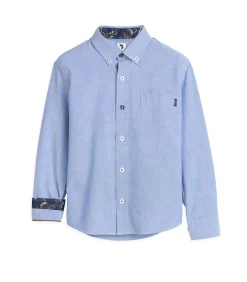 Blauw jongensoverhemd met zakje