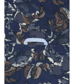 Blauw jongensoverhemd met bloemenprint