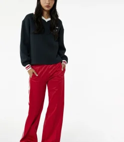 Blauw Oversized Sweatshirt Lange Mouwen Met Borduursel