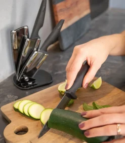 Blok met 3 keramische messen met houder
