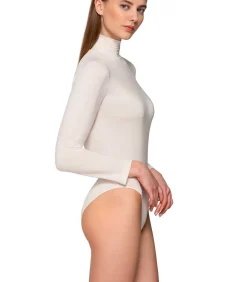 Body met lange mouwen en opstaande kraag MICRO TOUCH