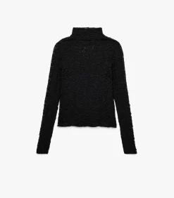 Bordeaux Blouse Lange Mouwen Dikke Kraag Kant