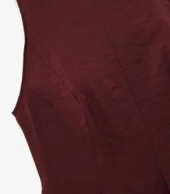 Bordeaux Mouwloze Peplum Blouse