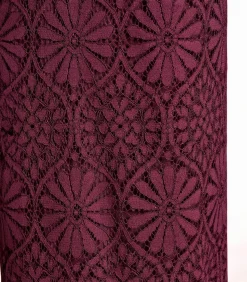 Bordeaux rechte broek van kant