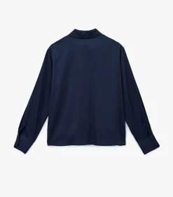 Bordeaux Satijnen Blouse Lange Mouwen Regular Fit