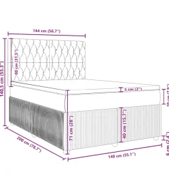 Boxspring met matras fluweel zwart 140x200 cm