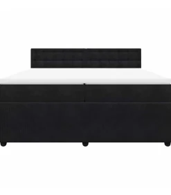 Boxspring met matras fluweel zwart 200x200 cm