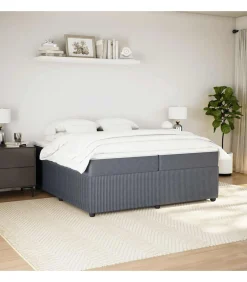 Boxspring met matras fluweel donkergrijs 200x200 cm