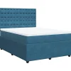 Boxspring met matras fluweel donkerblauw 160x200 cm