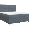 Boxspring met matras fluweel donkergrijs 200x200 cm