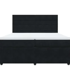 Boxspring met matras fluweel zwart 200x200 cm