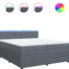 Boxspring met matras fluweel donkergrijs 200x200 cm