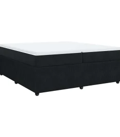 Boxspring met matras fluweel zwart 200x200 cm