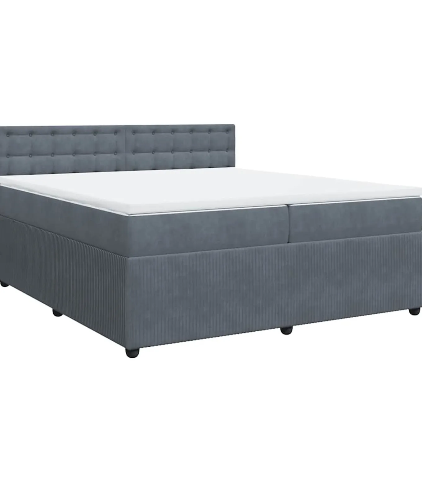 Boxspring met matras fluweel donkergrijs 200x200 cm