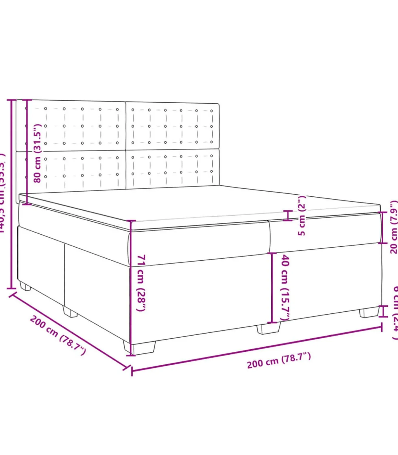 Boxspring met matras fluweel donkergroen 200x200 cm