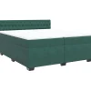 Boxspring met matras fluweel donkergroen 200x200 cm