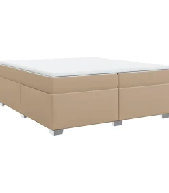 Boxspring met matras kunstleer cappuccinokleurig 200x200 cm