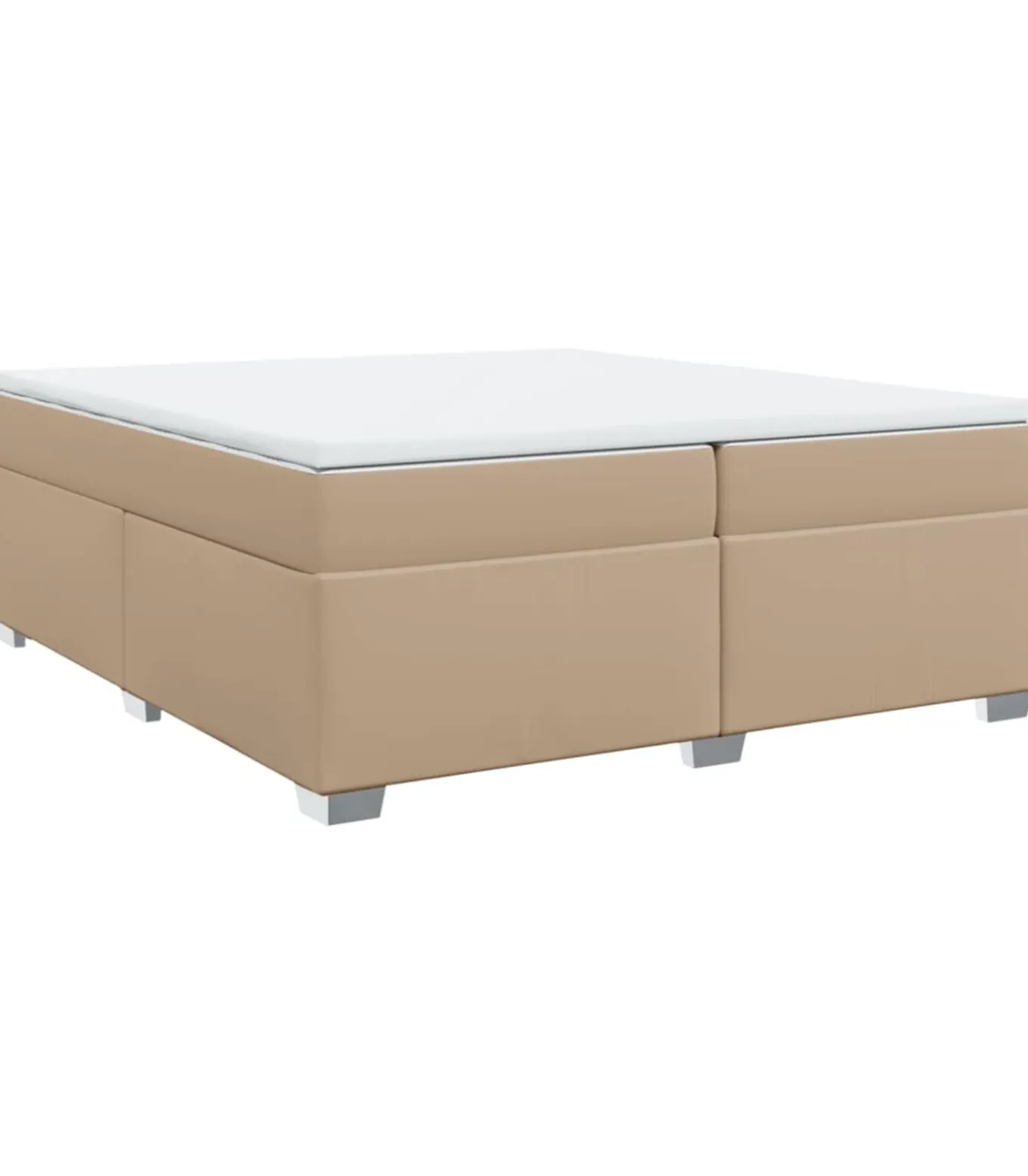 Boxspring met matras kunstleer cappuccinokleurig 200x200 cm