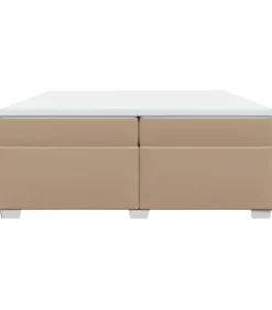 Boxspring met matras kunstleer cappuccinokleurig 200x200 cm