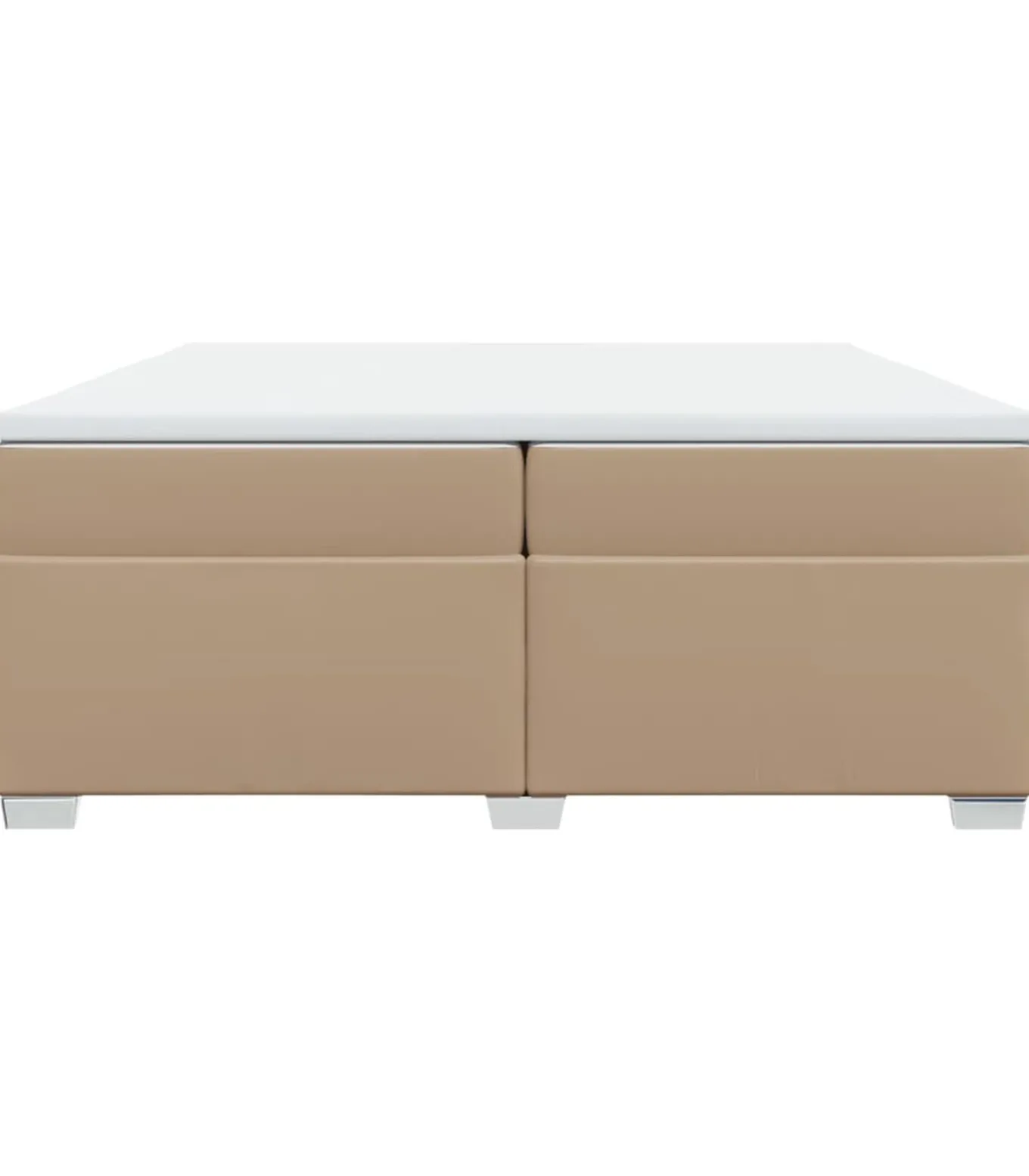 Boxspring met matras kunstleer cappuccinokleurig 200x200 cm