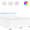 Boxspring met matras kunstleer wit 200x200 cm