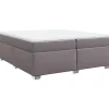 Boxspring met matras kunstleer grijs 200x200 cm