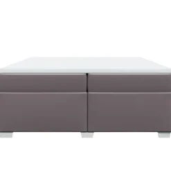 Boxspring met matras kunstleer grijs 200x200 cm