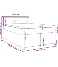 Boxspring met matras stof crèmekleurig 160x200 cm