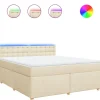 Boxspring met matras stof crèmekleurig 180x200 cm