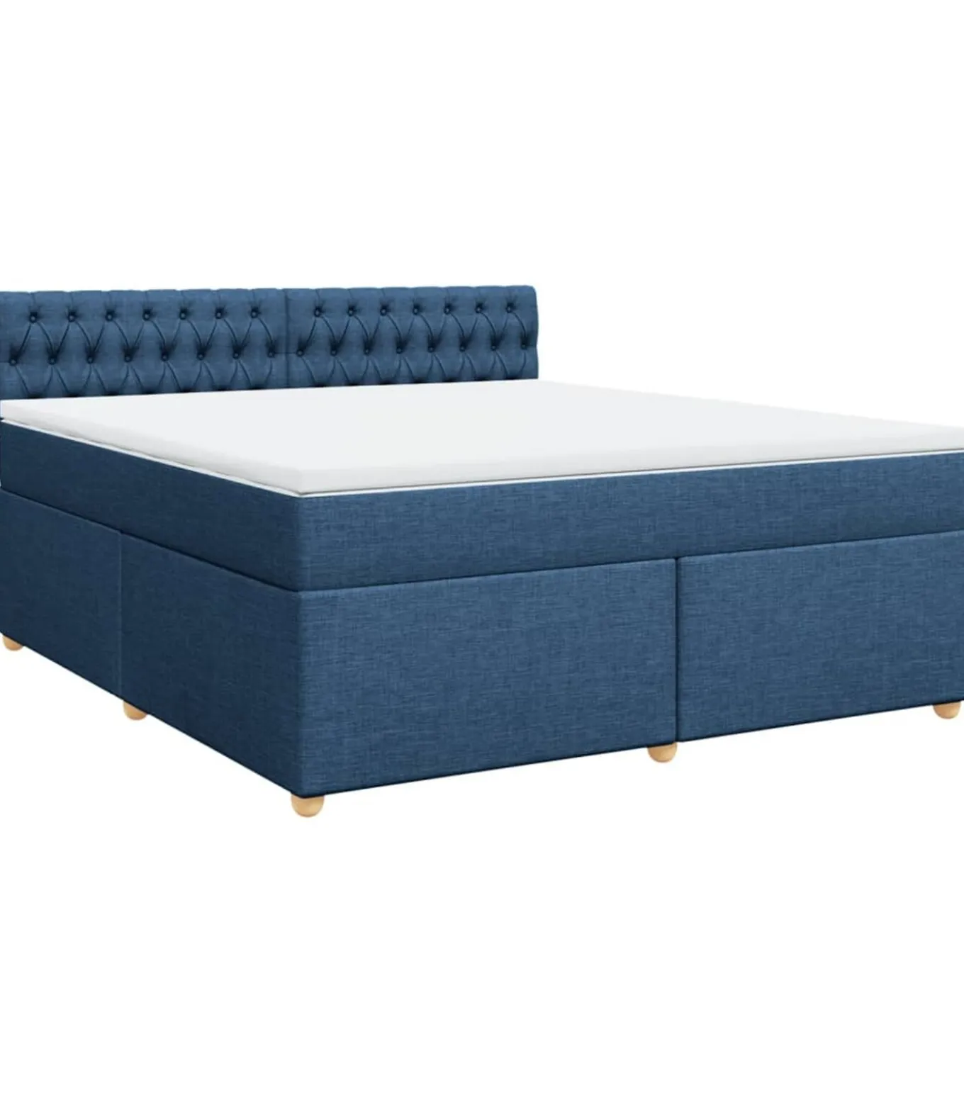 Boxspring met matras stof blauw 180x200 cm