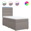 Boxspring met matras stof taupe 100x200 cm