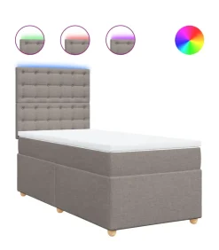 Boxspring met matras stof taupe 100x200 cm