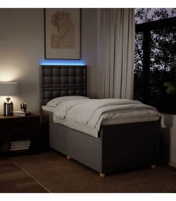 Boxspring met matras stof taupe 100x200 cm