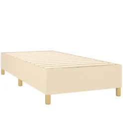 Boxspring met matras stof crèmekleurig 90x200 cm