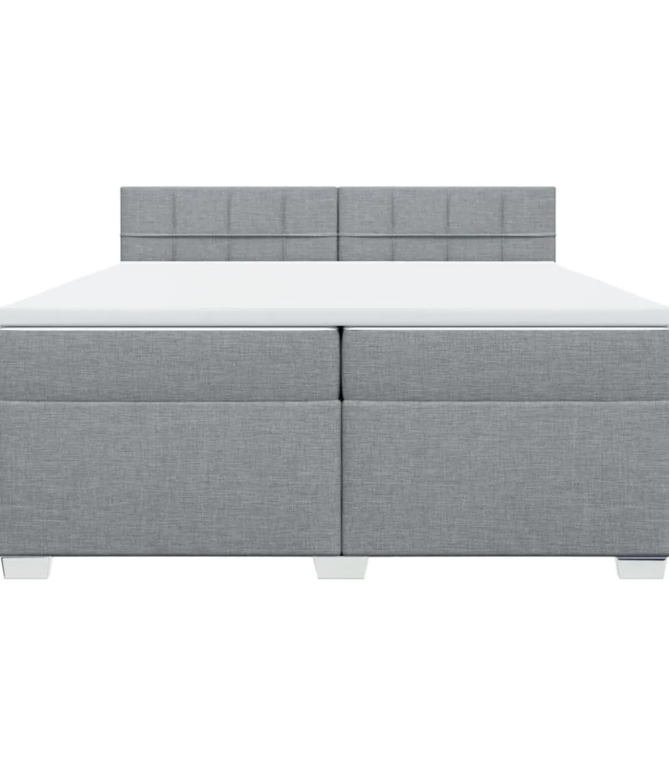 Boxspring met matras stof lichtgrijs 200x200 cm