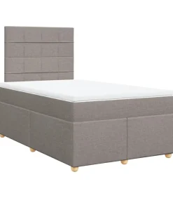 Boxspring met matras stof taupe 120x190 cm