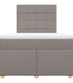 Boxspring met matras stof taupe 120x190 cm