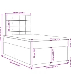 Boxspring met matras stof taupe 120x190 cm