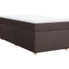Boxspring met matras stof donkerbruin 90x200 cm