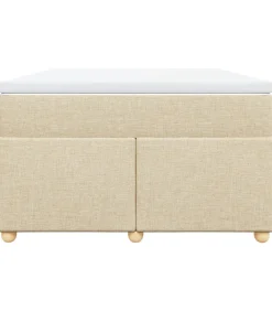 Boxspring met matras stof crèmekleurig 120x190 cm