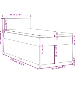 Boxspring met matras stof donkerbruin 90x200 cm