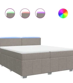 Boxspring met matras stof taupe 200x200 cm