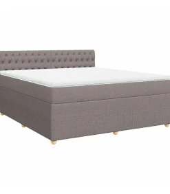 Boxspring met matras stof taupe 180x200 cm